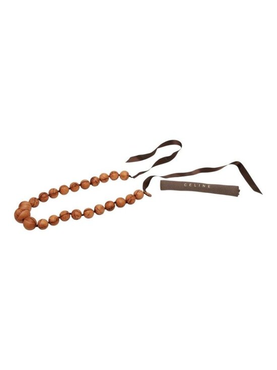 CELINE PLEIN SOLEIL CELINE TRIOMPHE TRIO NECKLACE COLLECTION  Celine Trio Necklace Brown Leather